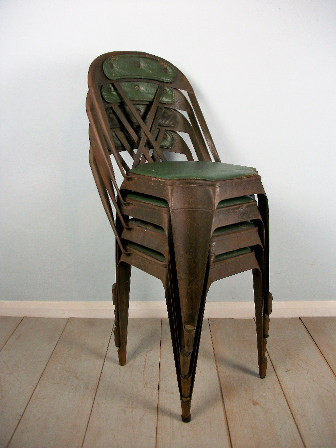 Rare Set of Four Stacking Chairs by Evertaut